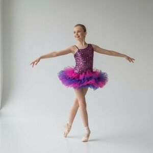 Beautiful dance tutu / skate costume multi sequin